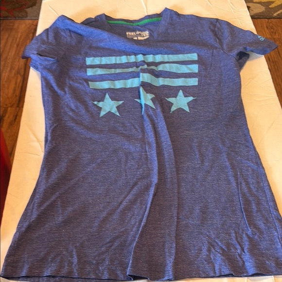 Adidas Blue Short Sleeve Tee with Graphic Design - Picture 1 of 3